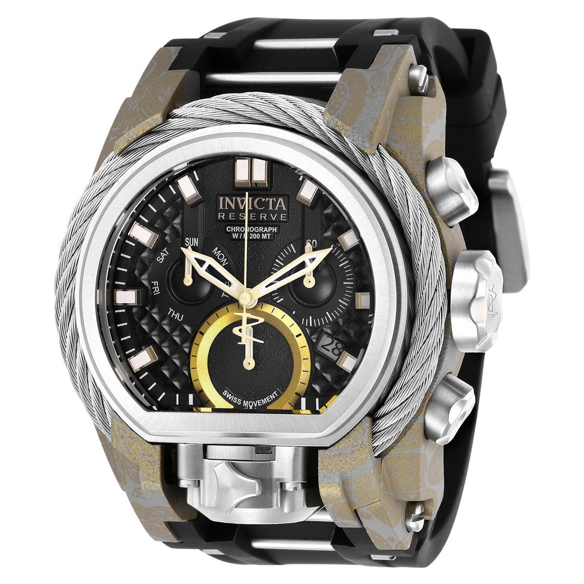 Invicta Men's 26442 Reserve Bolt Zeus Black and Silver Polyurethane and Stainless Steel Watch
