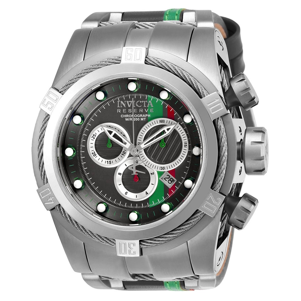 Invicta Men's 26470 Reserve Race Team Grey and Silver Leather and Stainless Steel Watch