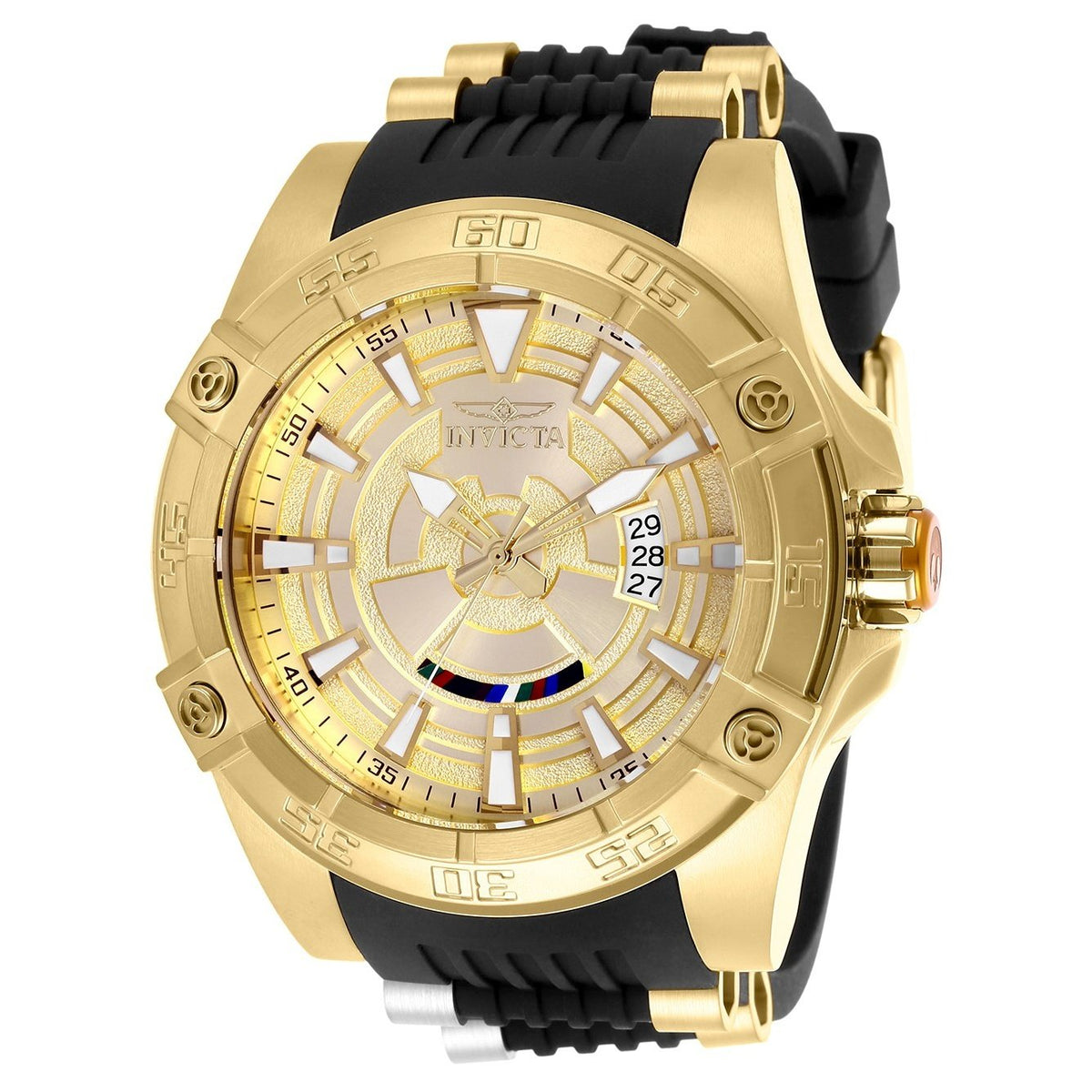 Invicta Men&#39;s 26521 Star Wars C-3PO Automatic Black and Gold-Tone Polyurethane and Stainless Steel Watch