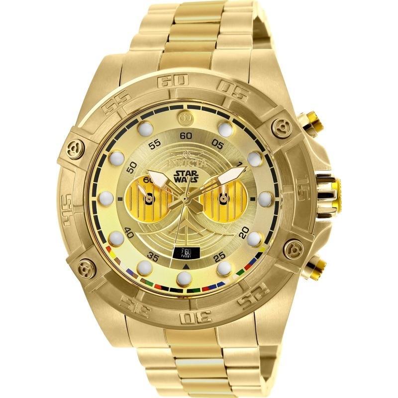 Invicta Men&#39;s 26525 Star Wars C-3PO Gold-Tone Stainless Steel Watch