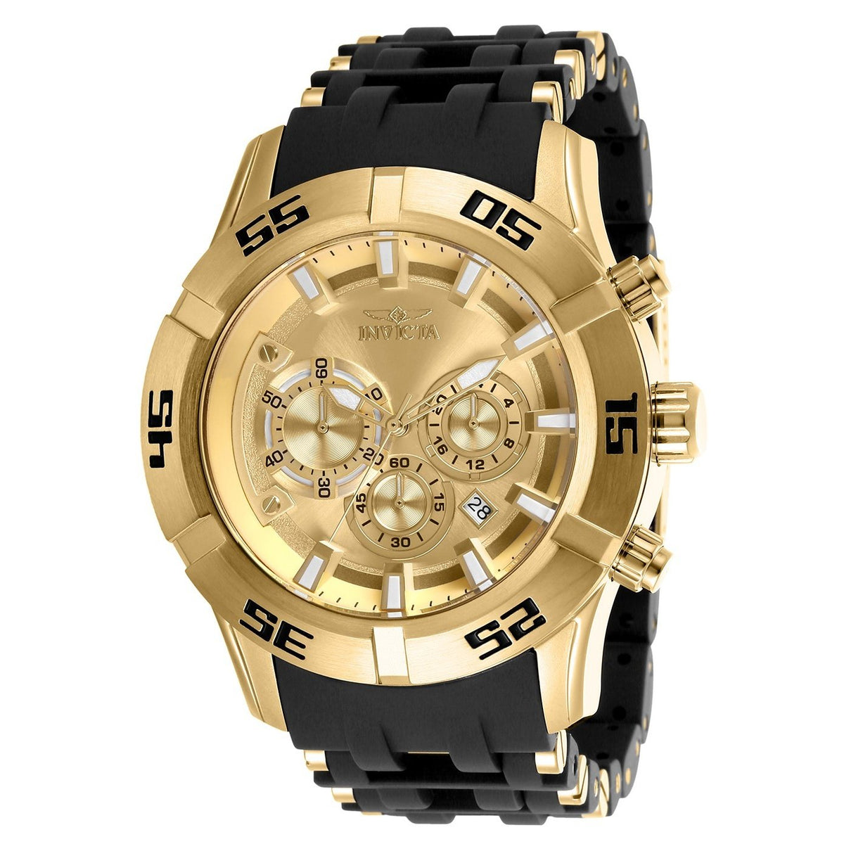 Invicta Men&#39;s 26534 Sea Spider Black and Gold-Tone Polyurethane and Stainless Steel Watch