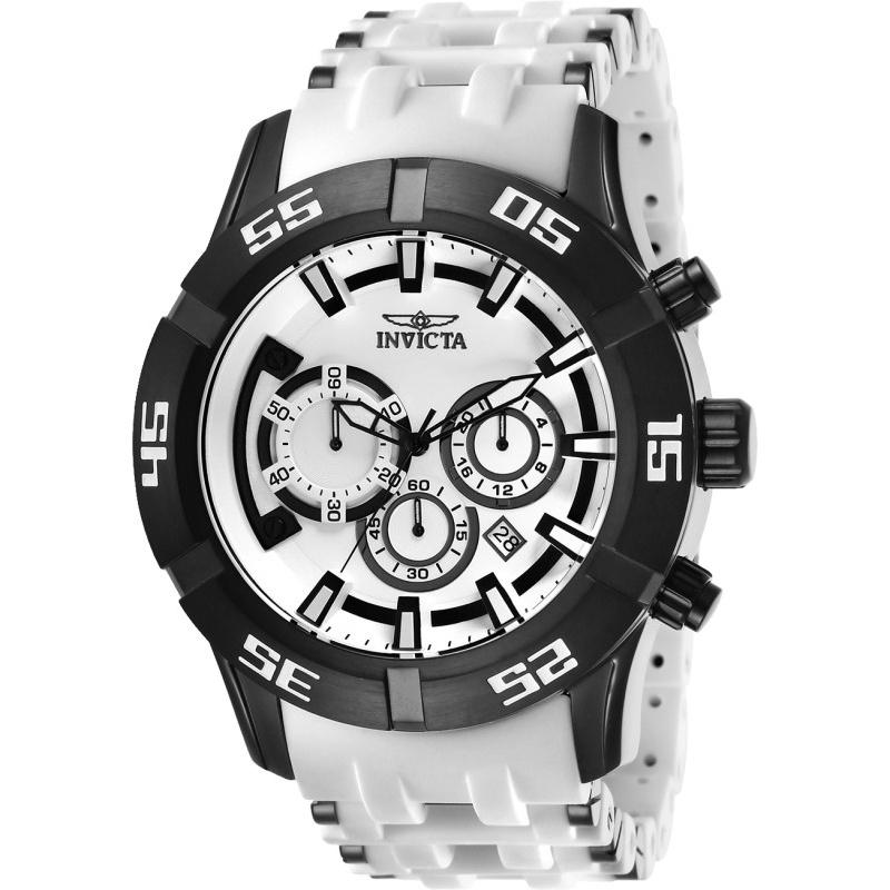 Invicta Men&#39;s 26537 Sea Spider Black and White Polyurethane Watch