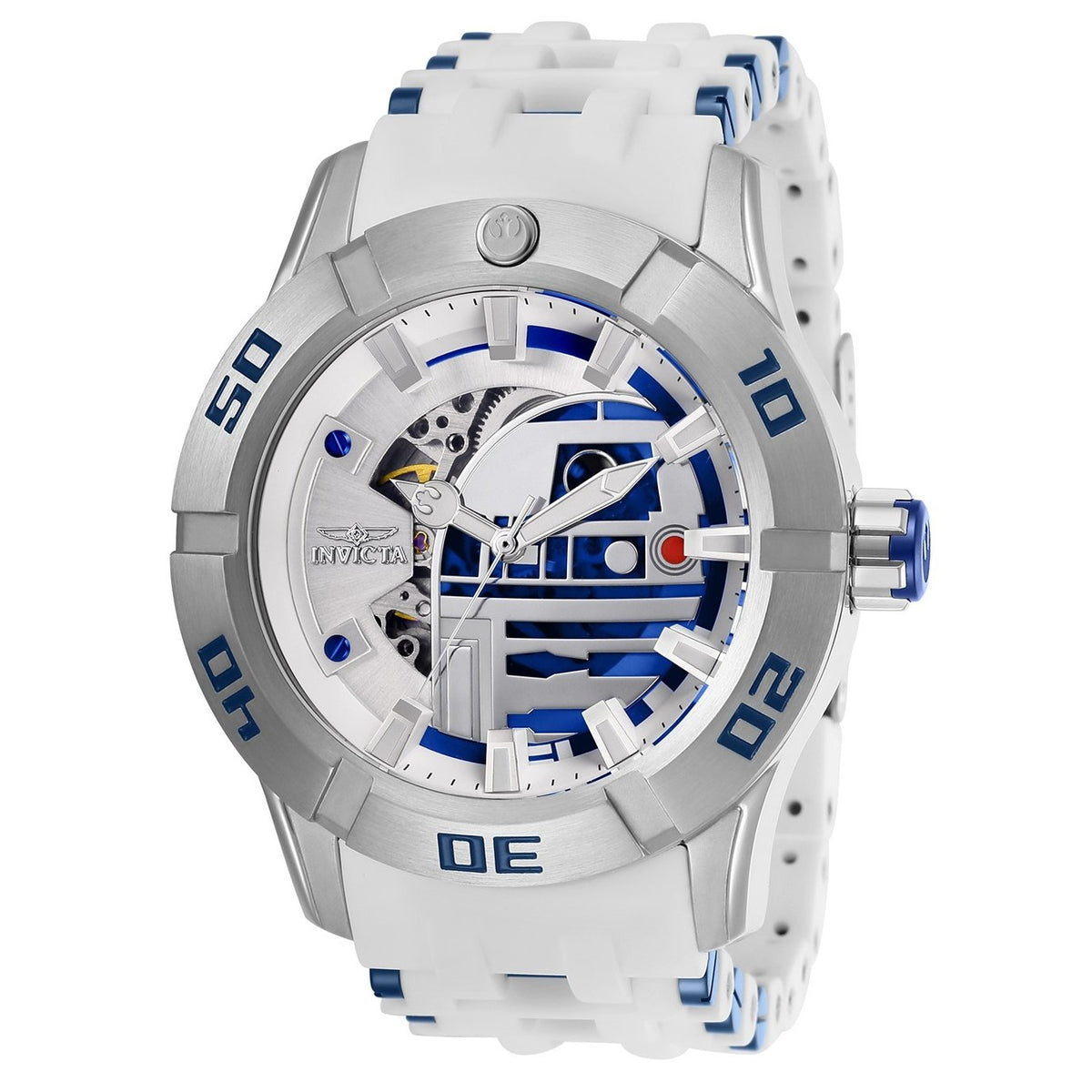 Invicta Men&#39;s 26553 Star Wars R2-D2 White Polyurethane and Stainless Steel Watch