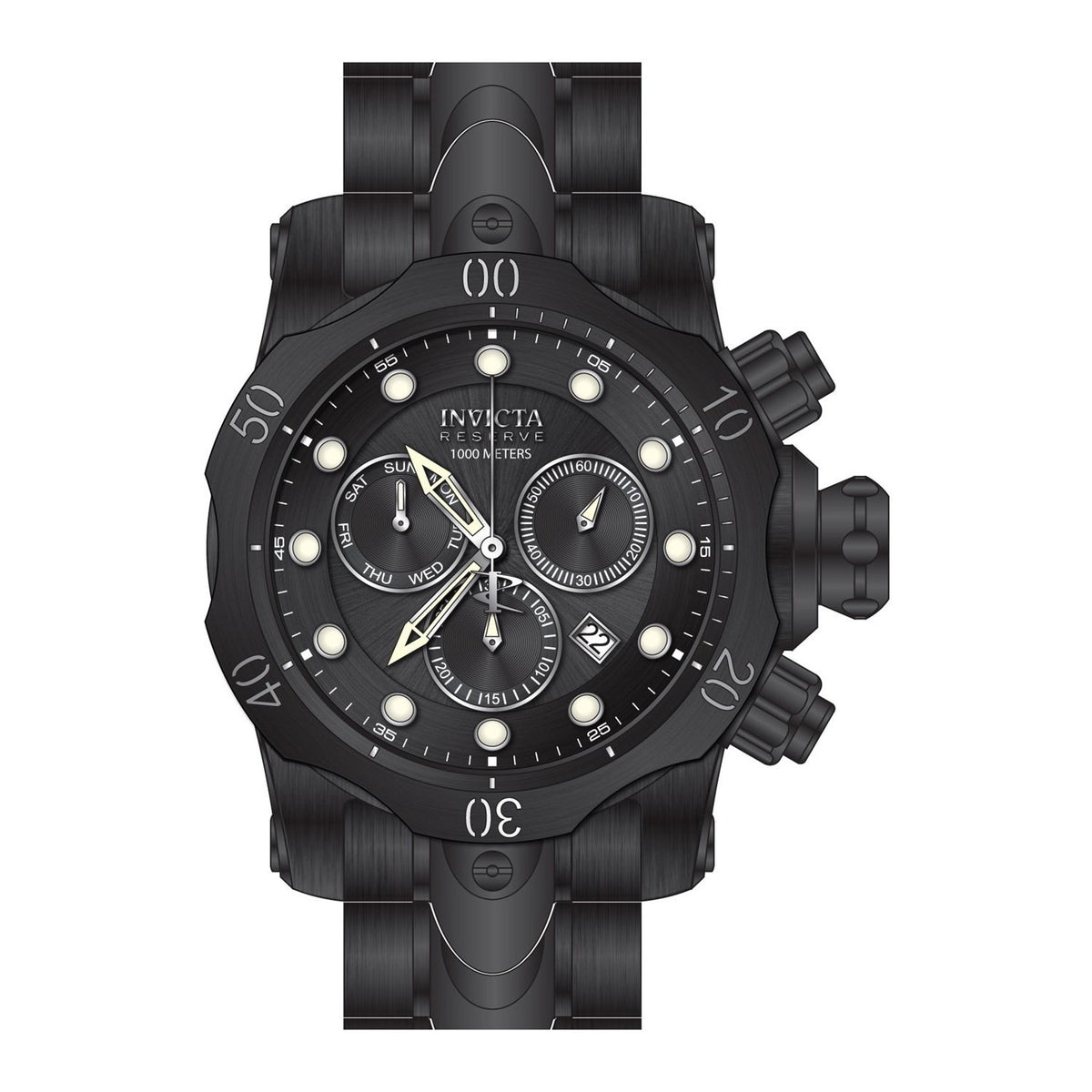 Invicta Men&#39;s 26580 Reserve Venom Black Stainless Steel Watch