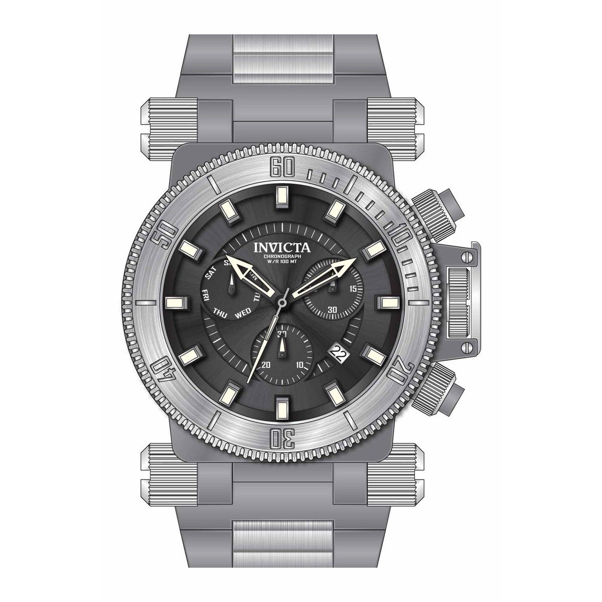 Invicta Men's 26641 Coalition Forces Silver and White Inserts Stainless Steel Watch