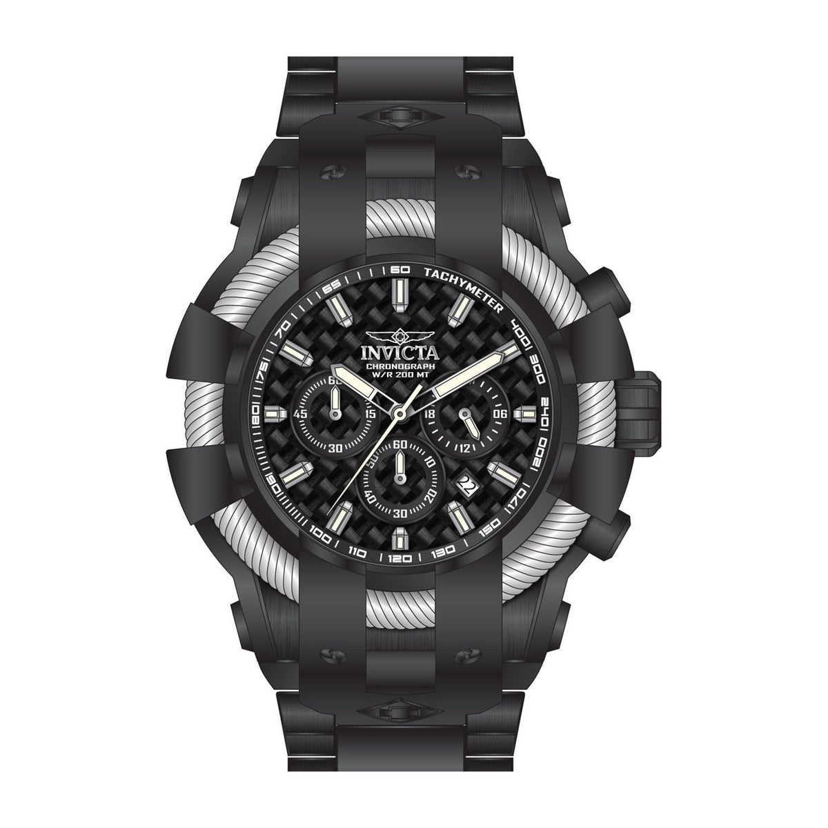 Invicta Men's 26675 Bolt Black Stainless Steel Watch