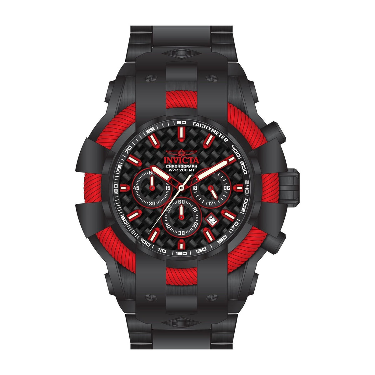 Invicta Men's 26677 Bolt Black Stainless Steel Watch