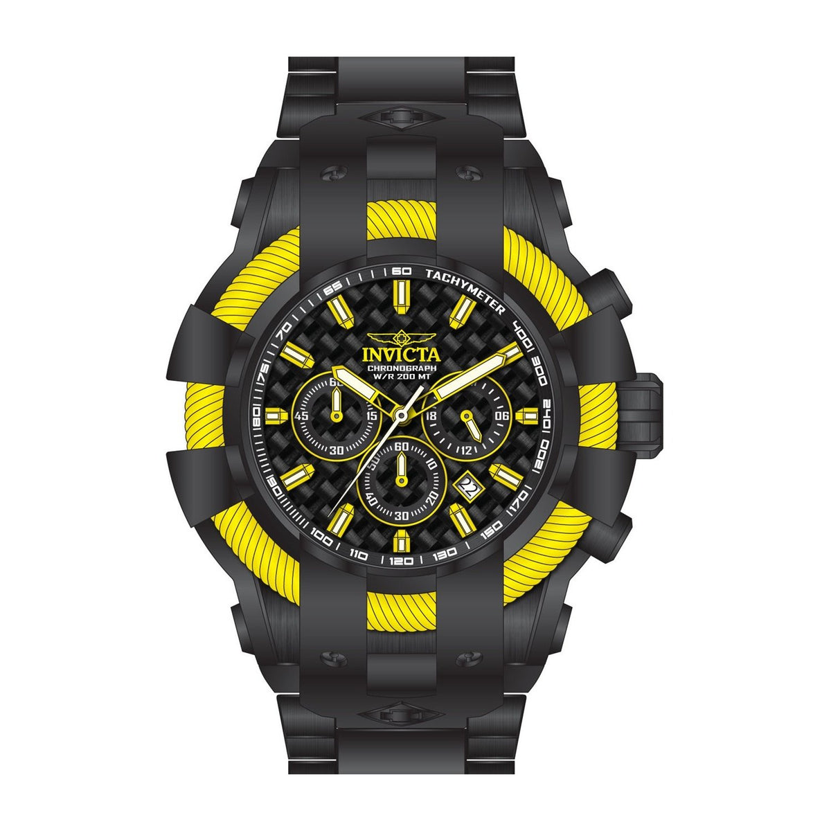 Invicta Men's 26678 Bolt Black Stainless Steel Watch