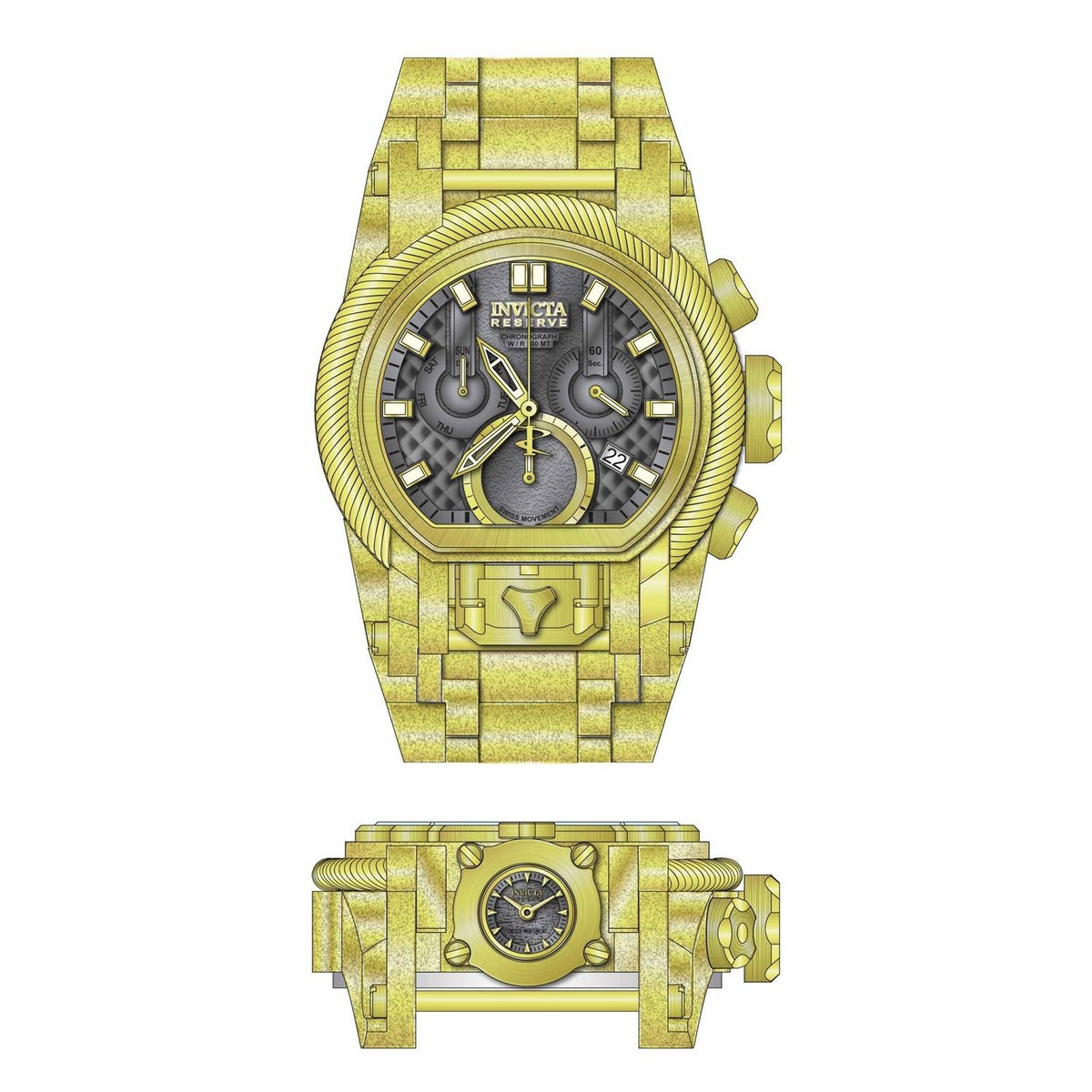 Invicta Men&#39;s 26680 Reserve Bolt Zeus Gold-Tone Stainless Steel Watch