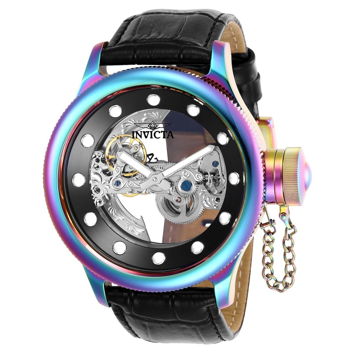 Invicta Men&#39;s 26719 Russian Diver Automatic Black Leather Watch