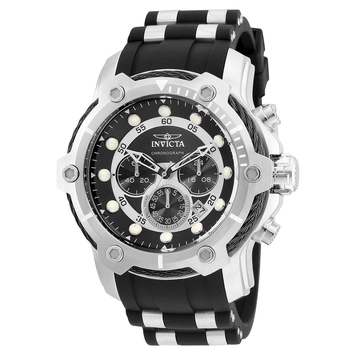 Invicta Men's 26764 Bolt Black and Silver Polyurethane and Stainless Steel Watch