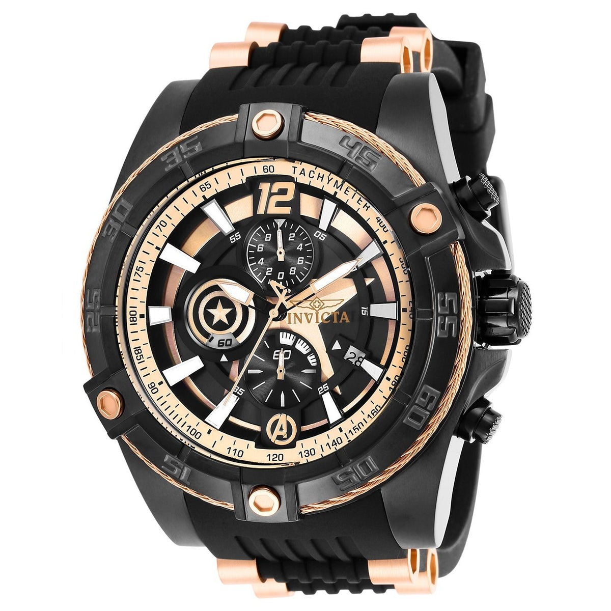 Invicta Men's 26791 Marvel Ironman Black and Rose-Tone Inserts Stainless Steel Watch