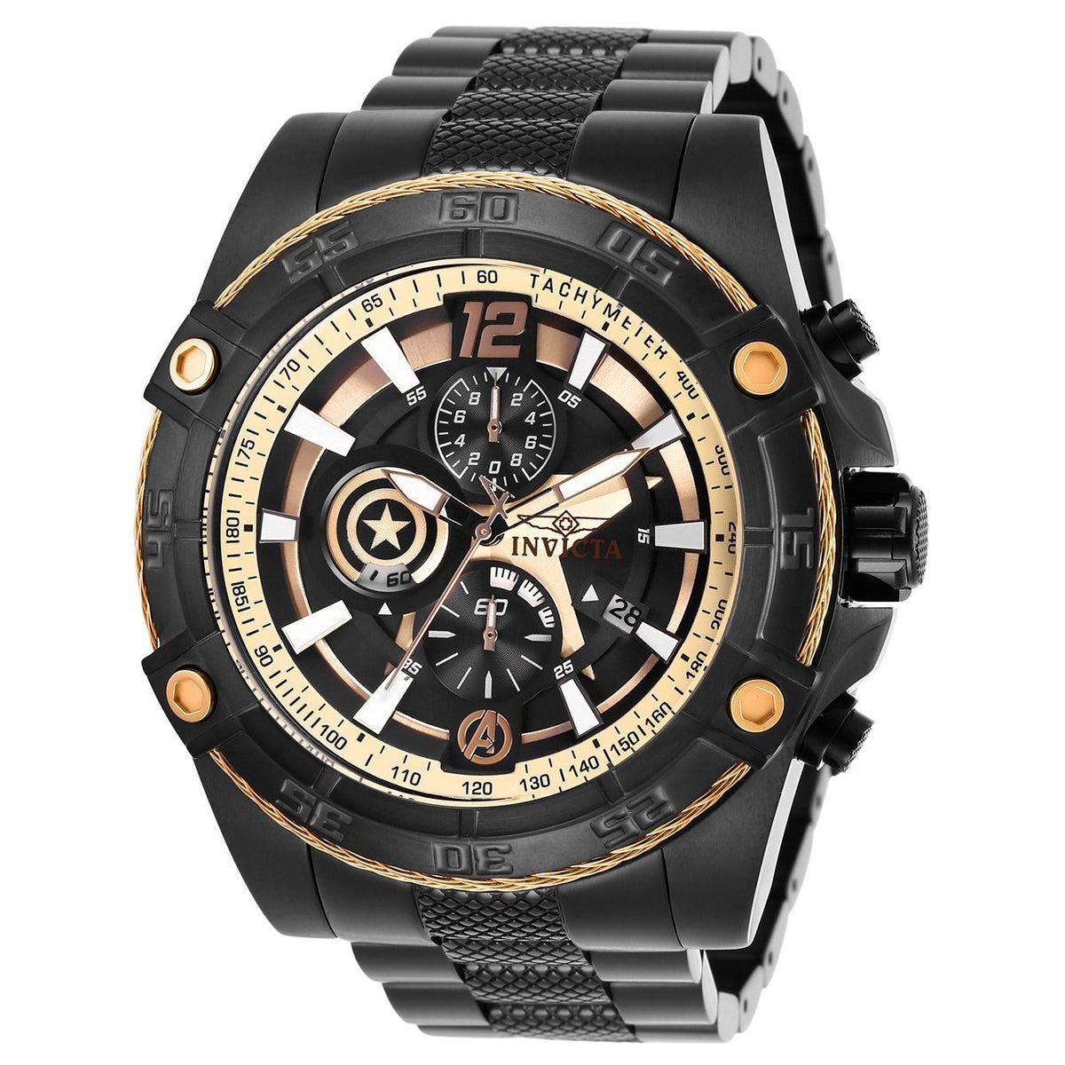 Invicta Men's 26795 Marvel Captain America Black Stainless Steel Watch