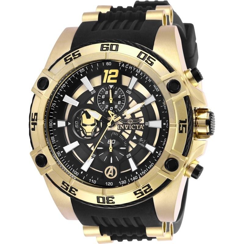 Invicta Men&#39;s 26797 Marvel Ironman Black and Gold-tone Stainless Steel Watch