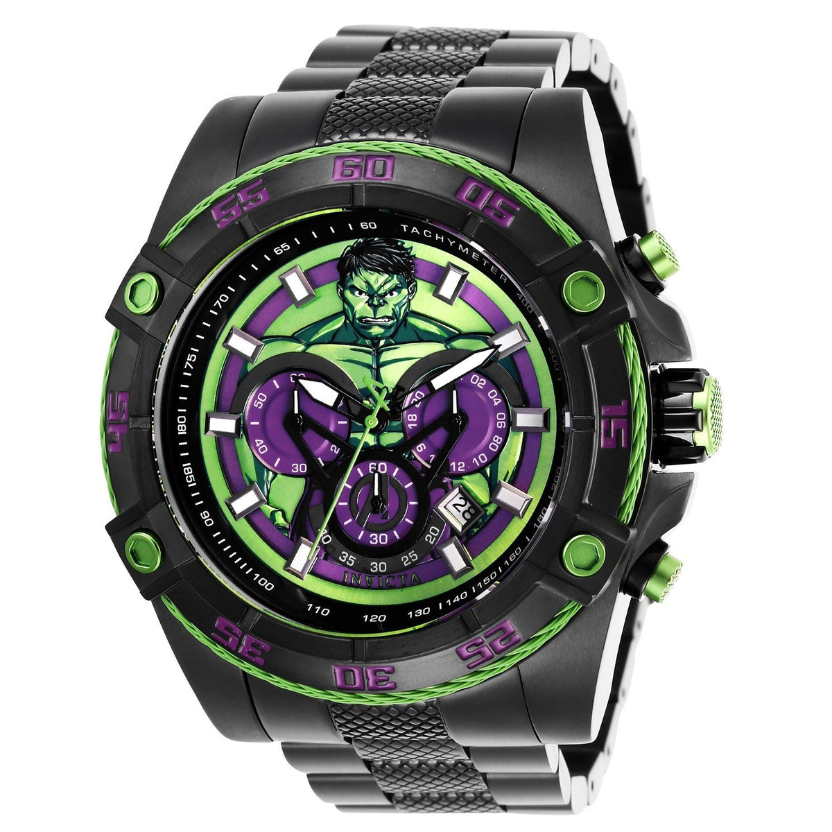 Invicta Men's 26809 Marvel Hulk Black Stainless Steel Watch