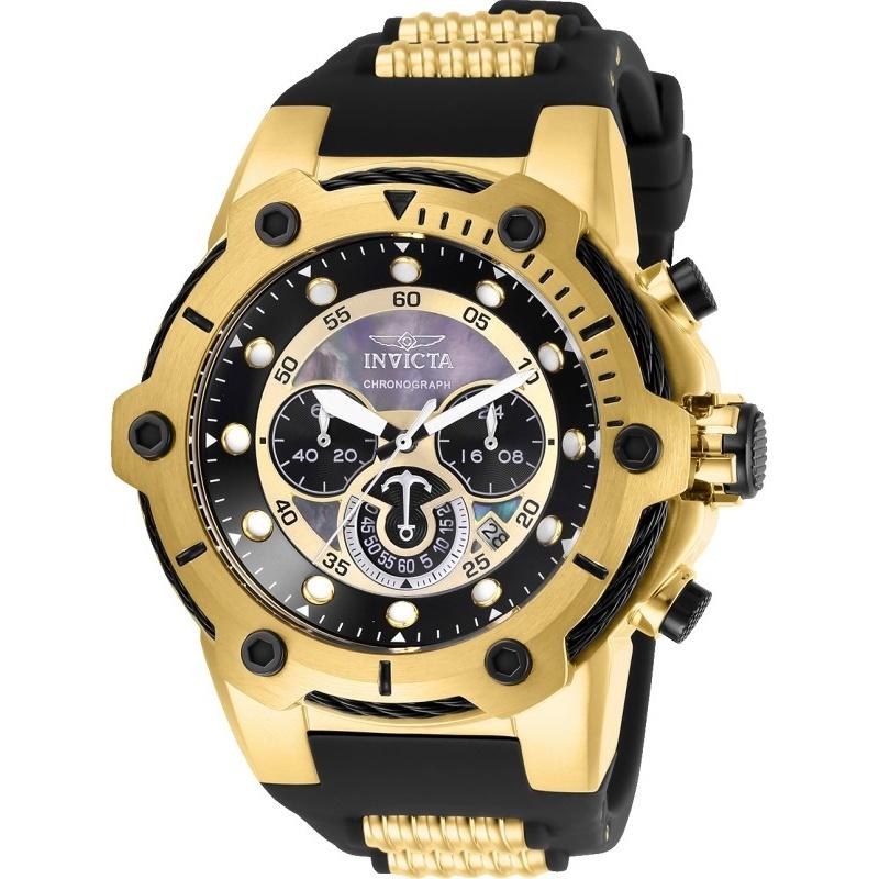 Invicta Men&#39;s 26815 Bolt Black and Gold-Tone Polyurethane and Stainless Steel Watch
