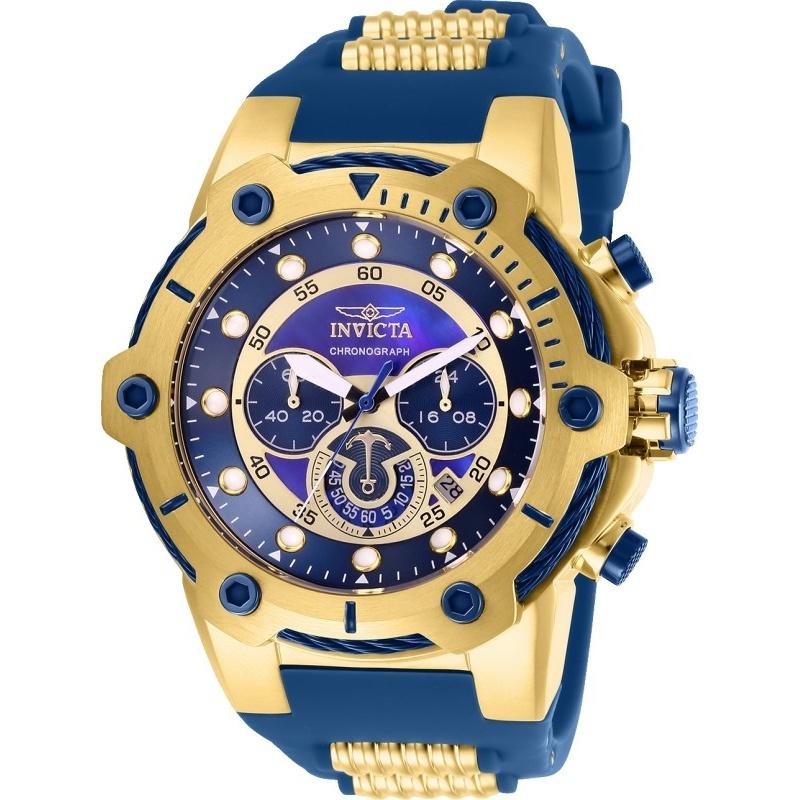 Invicta Men&#39;s 26816 Bolt Blue and Gold-Tone Polyurethane and Stainless Steel Watch