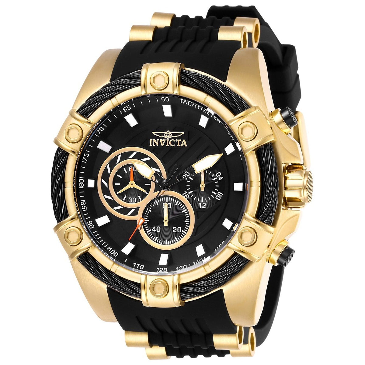 Invicta Men&#39;s 26818 Bolt Black and Gold-tone Inserts Polyurethane and Stainless Steel Watch