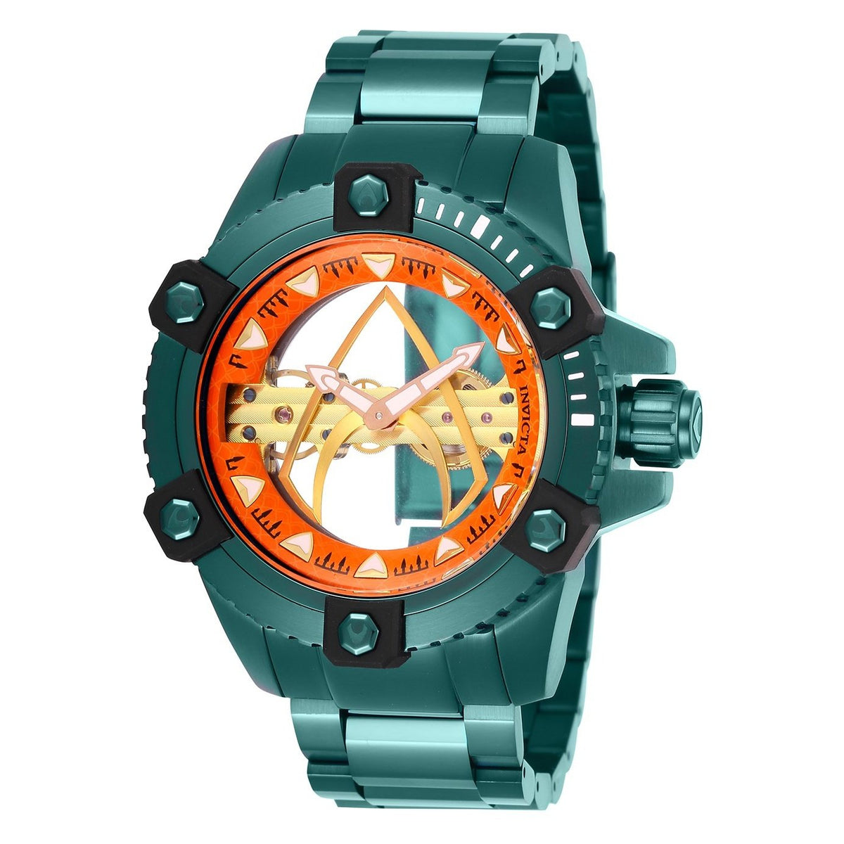 Invicta Men's 26845 DC Comics Aquaman Mechanical  Teal Stainless Steel Watch