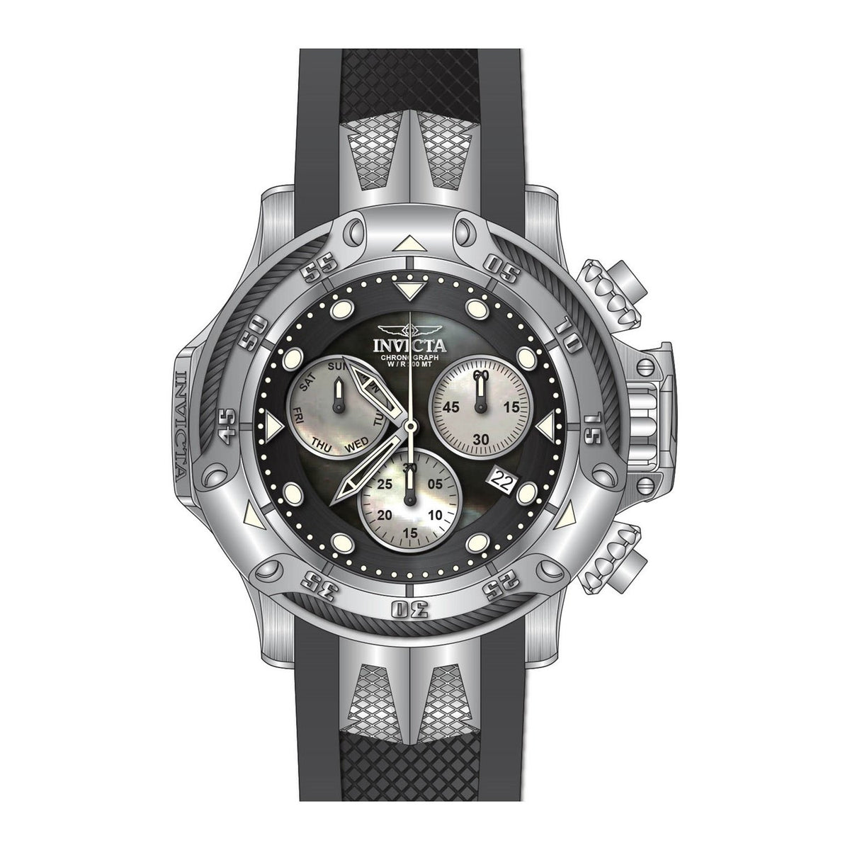 Invicta Men's 26960 Subaqua Black and Silver Polyurethane and Stainless Steel Watch