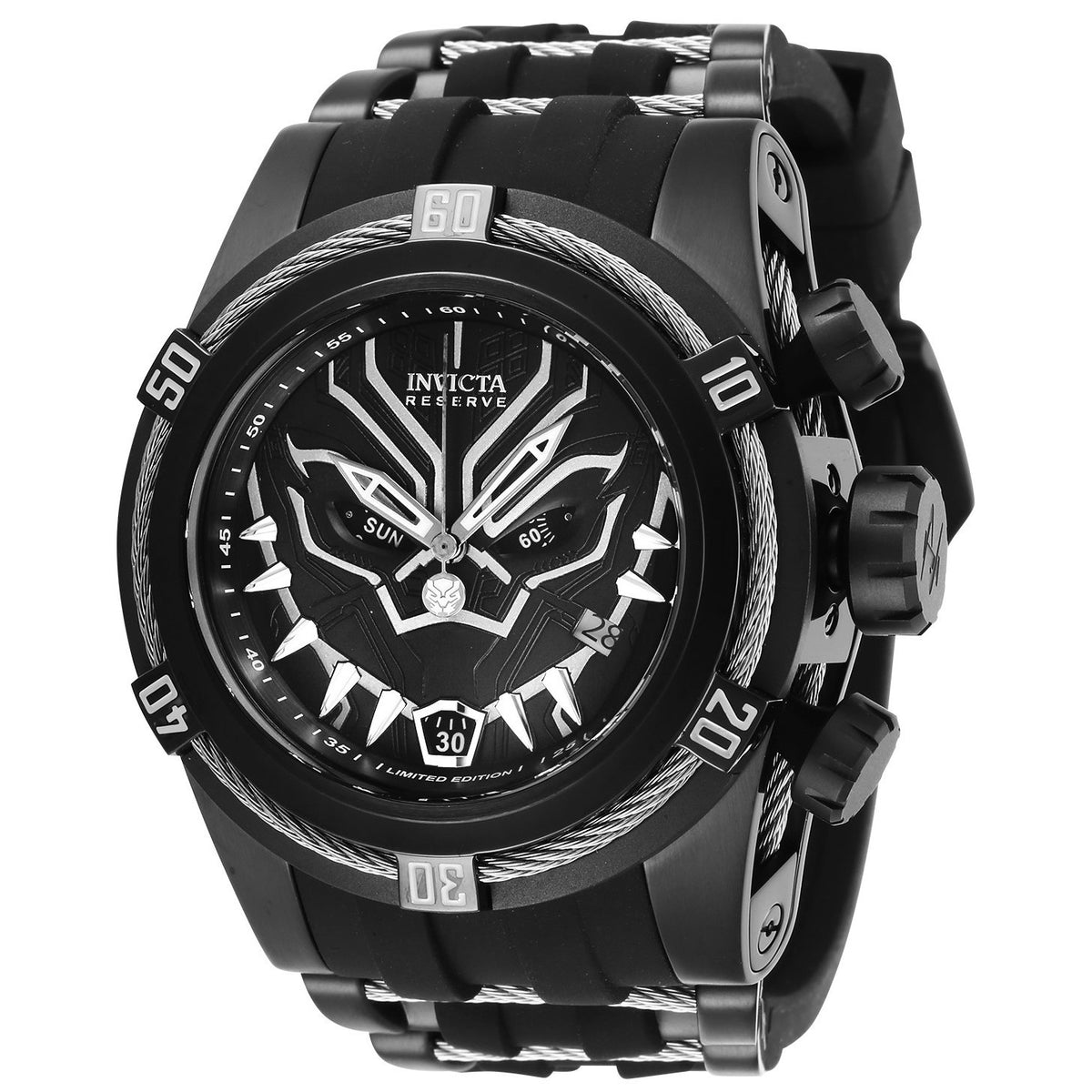 Invicta Men&#39;s 27007 Black Panther Black Silicone Watch