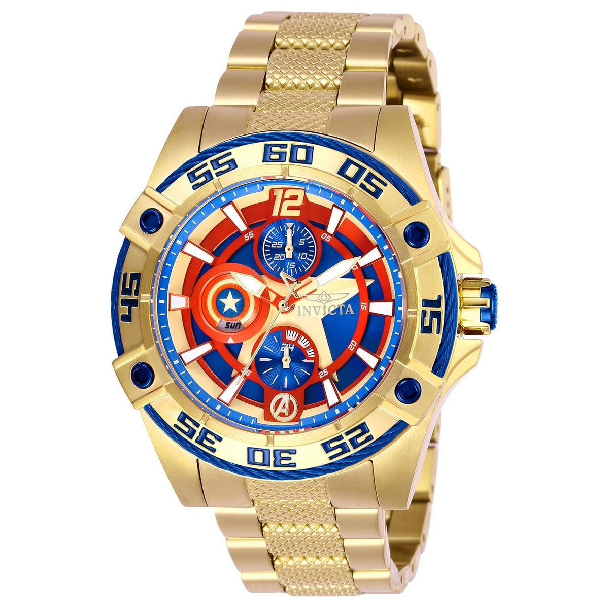 Invicta Women&#39;s 27019 Marvel Captain America  Gold-Tone Stainless Steel Watch