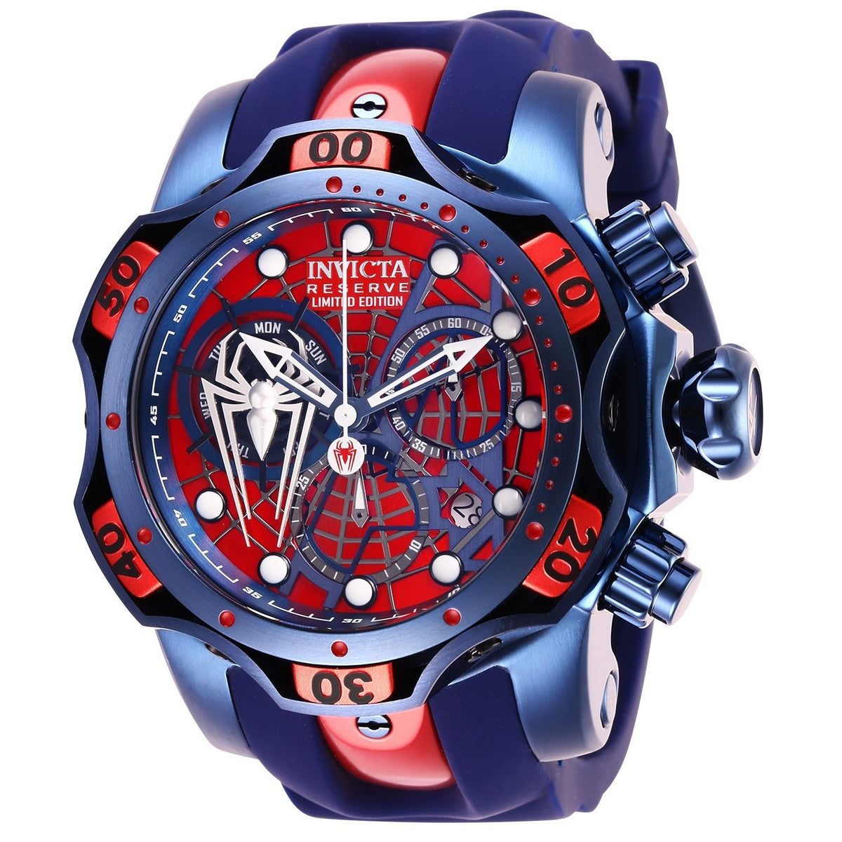 Invicta Men&#39;s 27044 Spiderman Blue Silicone Watch