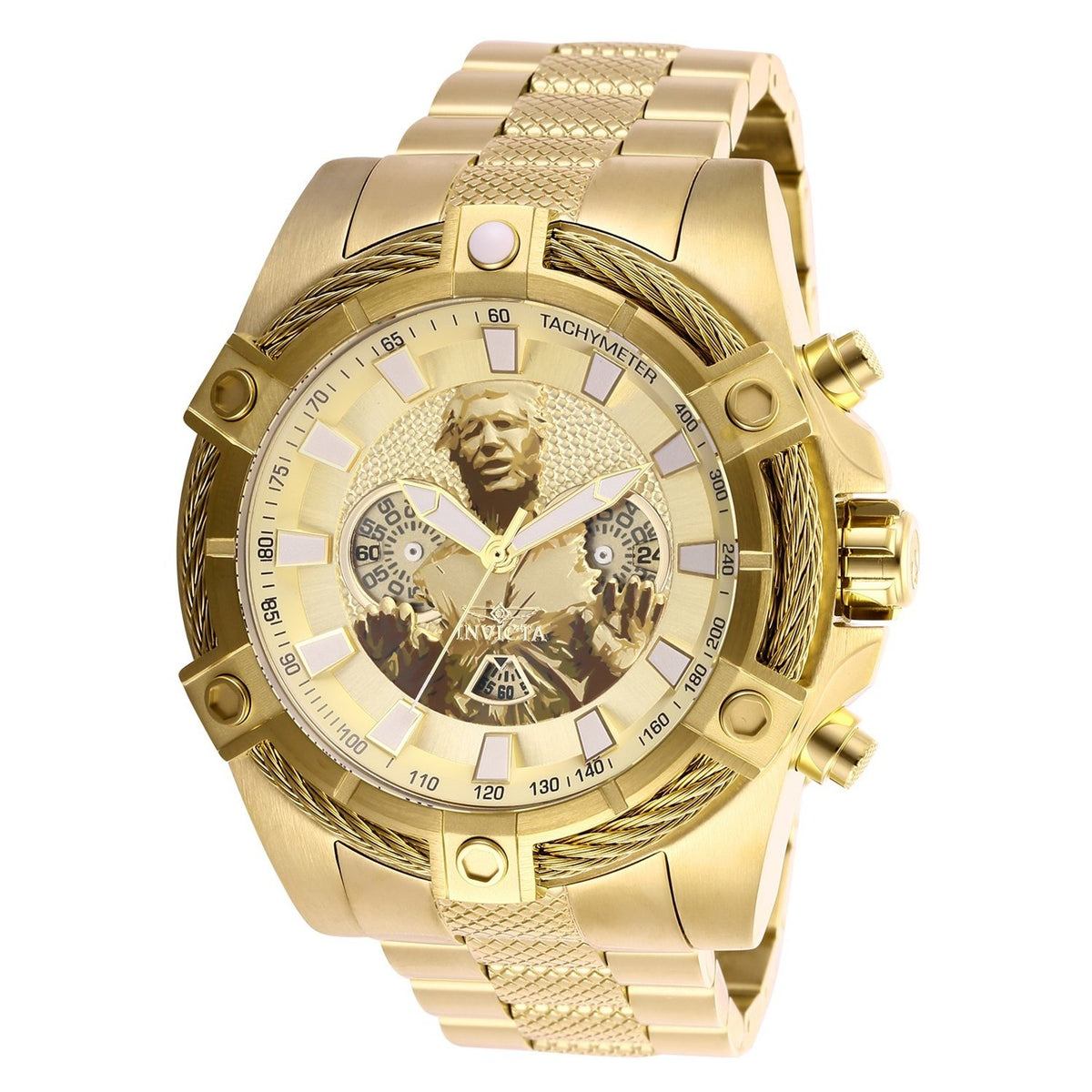 Invicta Men&#39;s 27301 Star Wars Hans Solo Gold-Tone Stainless Steel Watch