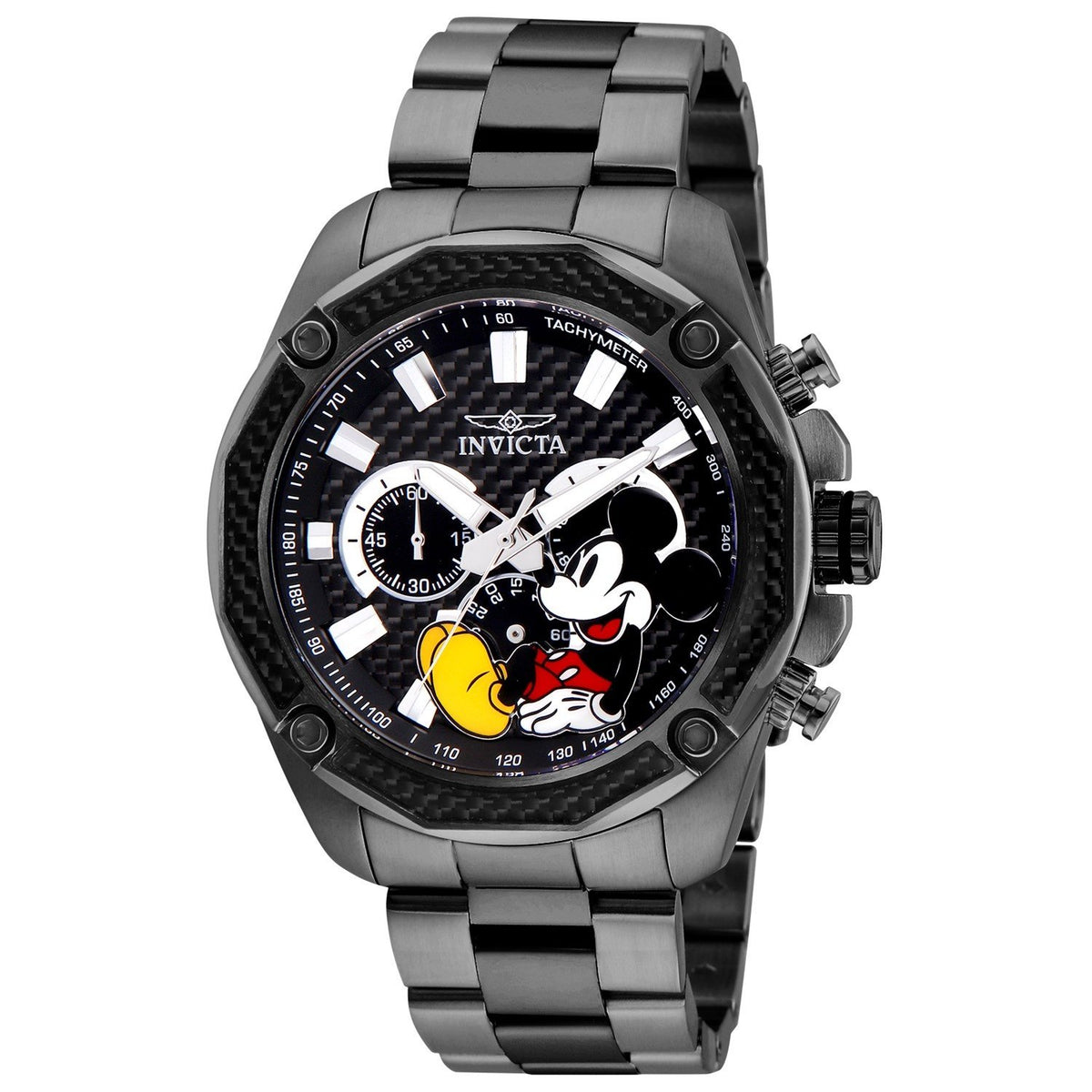 Invicta Men's 27360 Disney Mickey Mouse Black and Gun Metal Stainless Steel Watch
