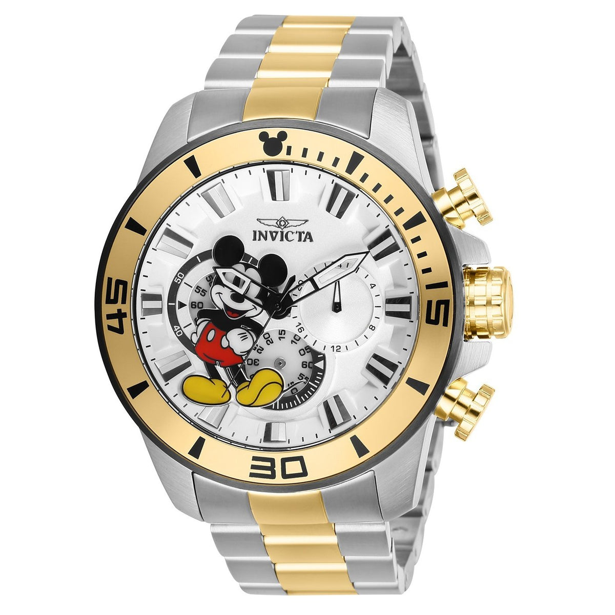 Invicta Men's 27366 Disney Mickey Mouse Gold-Tone and Silver Stainless Steel Watch