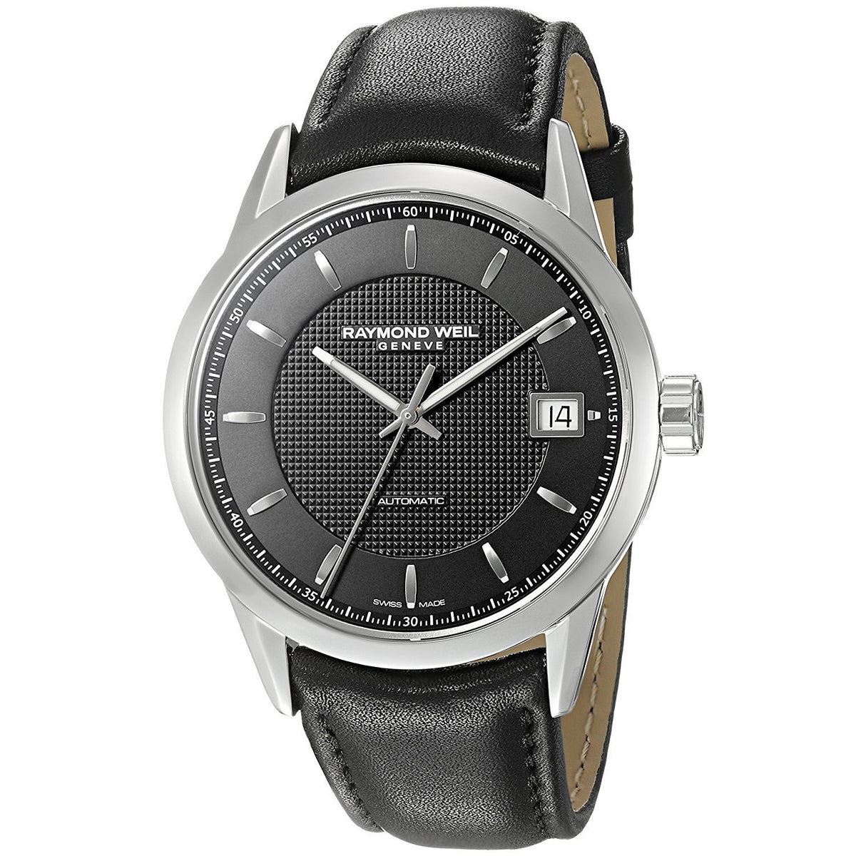 Raymond Weil Men&#39;s 2740-STC-20021 Freelancer Automatic Black Leather Watch