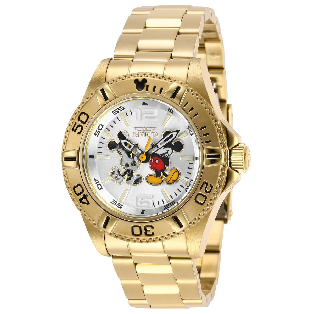 Invicta Men&#39;s 27409 Mickey Mouse Gold-Tone Stainless Steel Watch