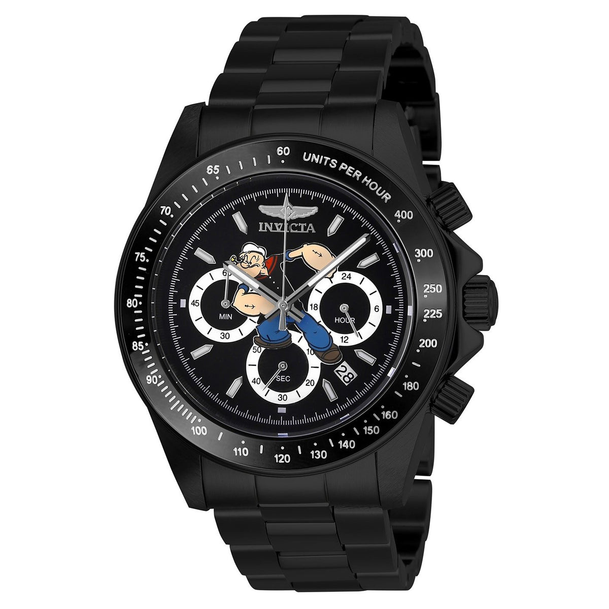 Invicta Men's 27413 Character Popeye Black Stainless Steel Watch