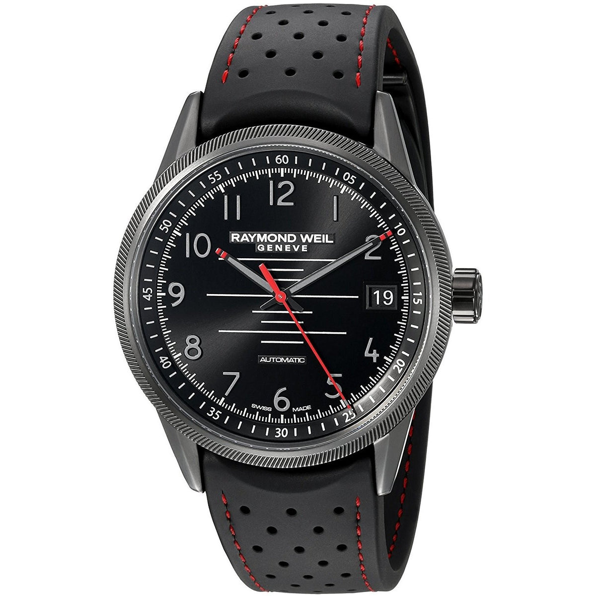 Raymond Weil Men&#39;s 2754-BKR-05200 Freelancer Automatic Black Rubber Watch