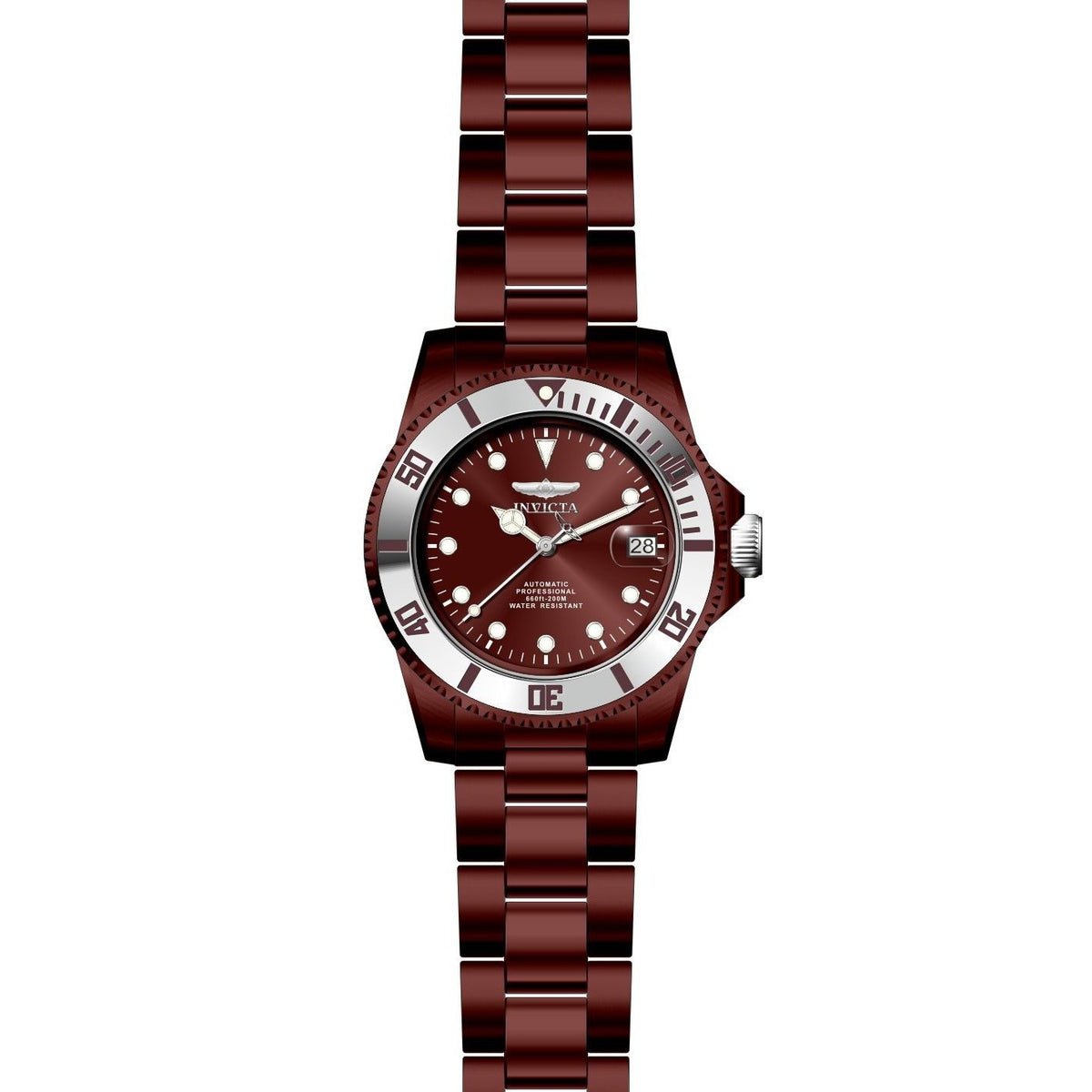 Invicta Men's 27547 Pro Diver Burgundy Stainless Steel Watch