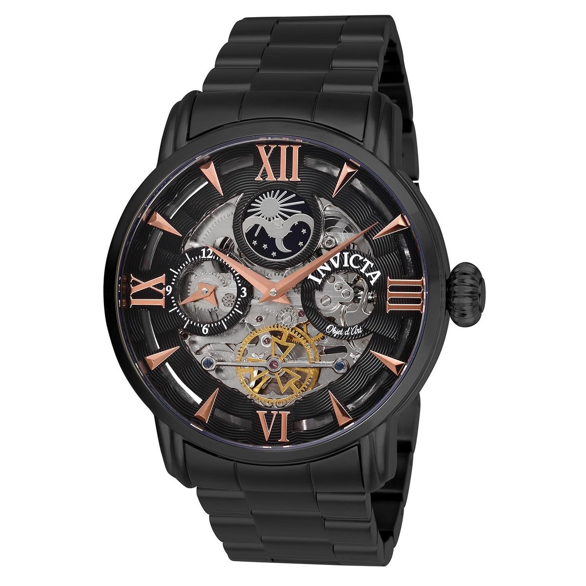 Invicta Men&#39;s 27580 Objet D Art Automatic Black Stainless Steel Watch