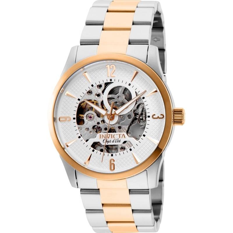 Invicta Men&#39;s 27584 Objet D Art Automatic Rose-Tone and Silver Stainless Steel Watch