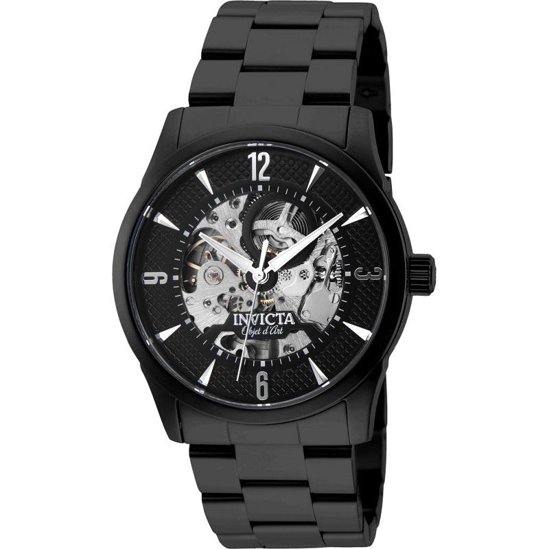 Invicta Men&#39;s 27585 Objet D Art Automatic Black Stainless Steel Watch