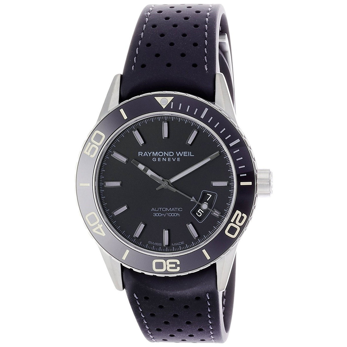 Raymond Weil Men&#39;s 2760-TR1-20001 Freelancer Automatic Black Rubber Watch