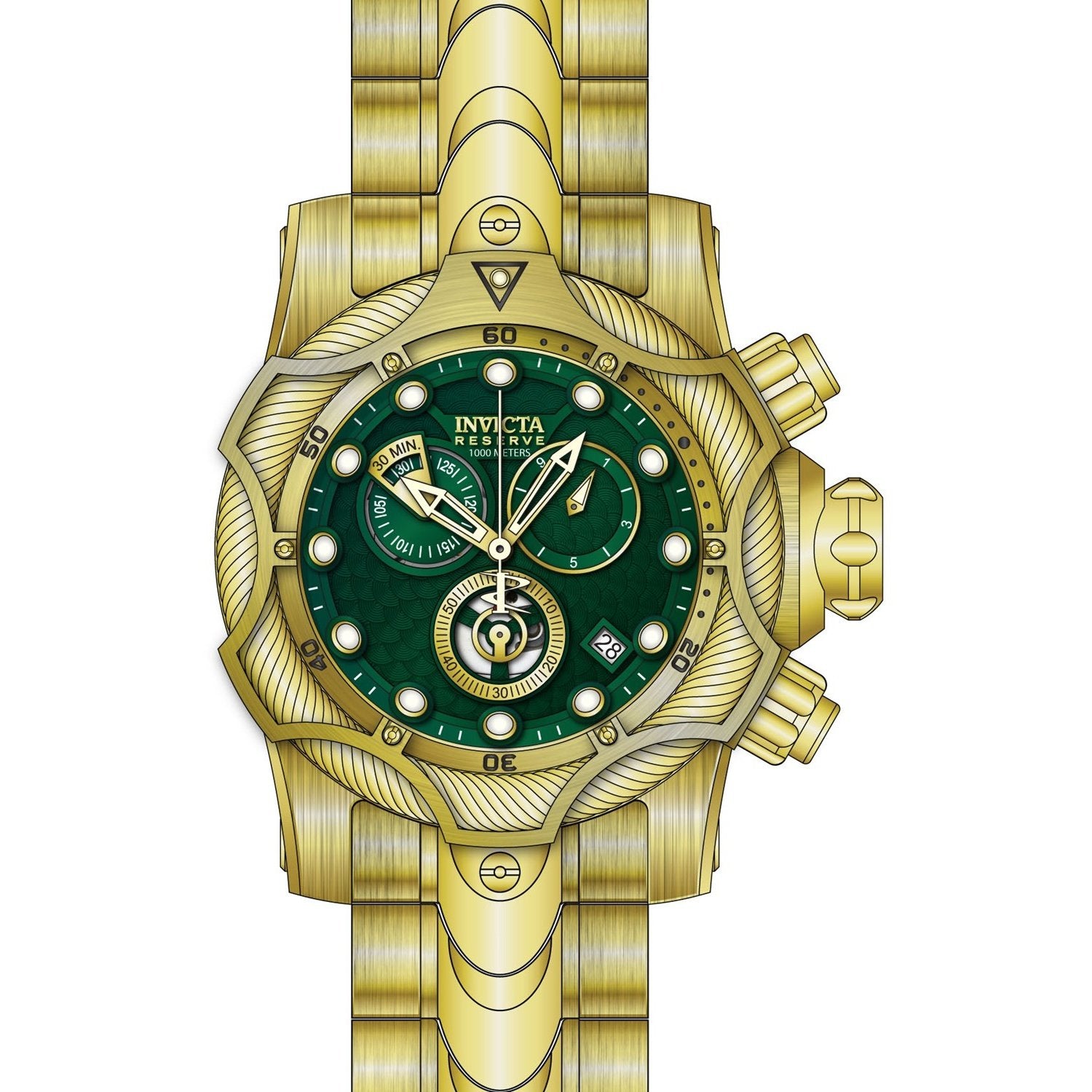 Invicta Men s 27700 Reserve Venom Gold Tone Stainless Steel Watch Bezali