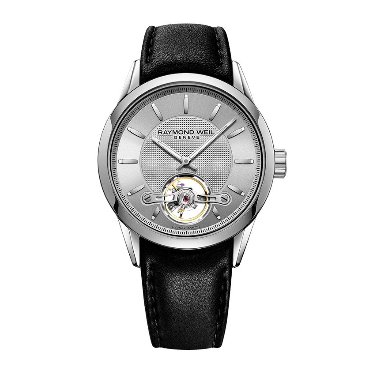 Raymond Weil Men&#39;s 2780-STC-65001 Freelancer Automatic Black Leather Watch