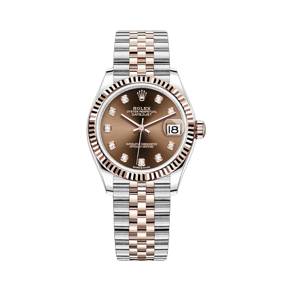 Rolex DAtejust 31 Women's 278271-0028 Two-Tone 18kt Rose Gold and Stainless Steel Watch