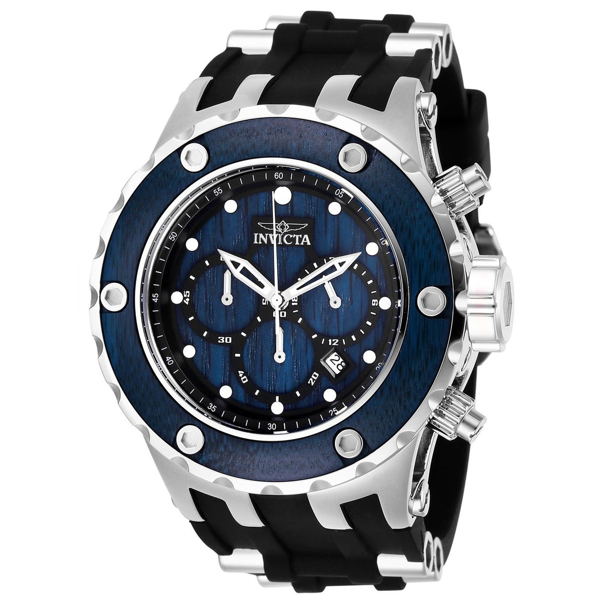 Invicta Men&#39;s 27904 Reserve Black and Silver Inserts Silicone Watch