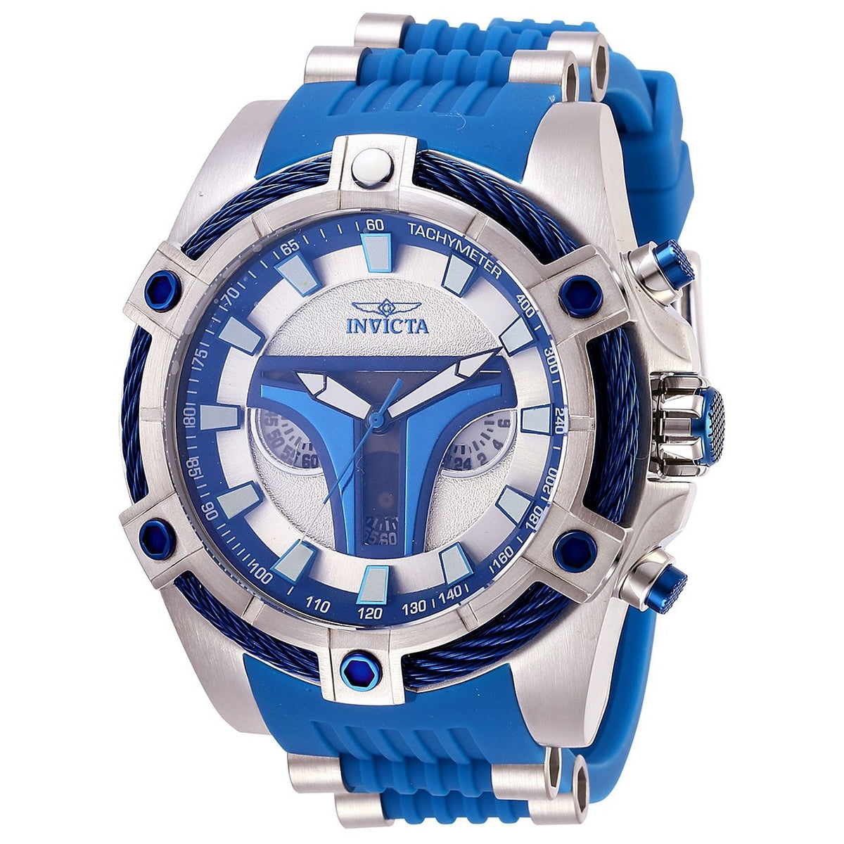 Invicta Men's 27968 Star Wars Jango Fett Blue and Silver Silicone Watch