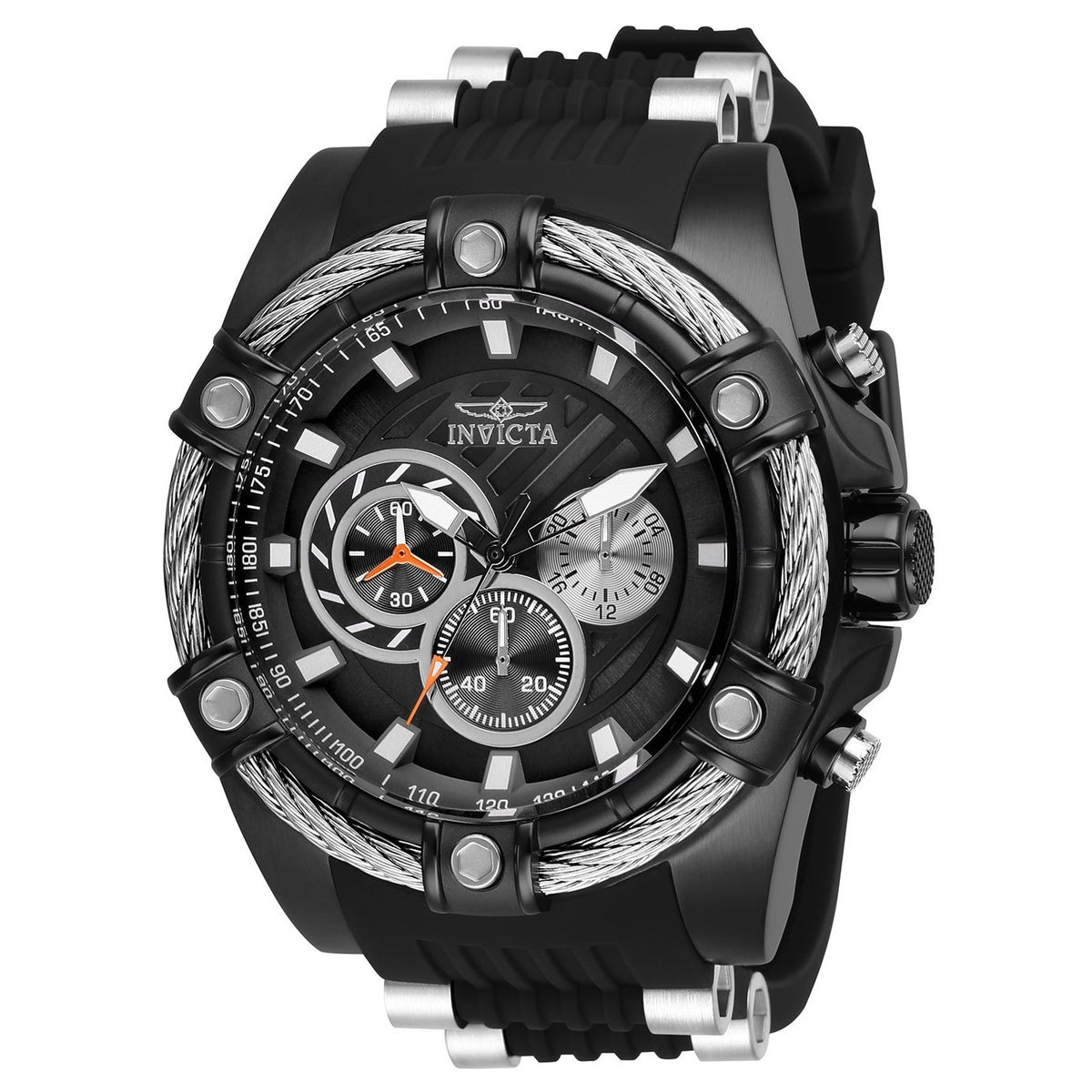 Invicta Men's 28016 Bolt Black and Silver Silicone Watch