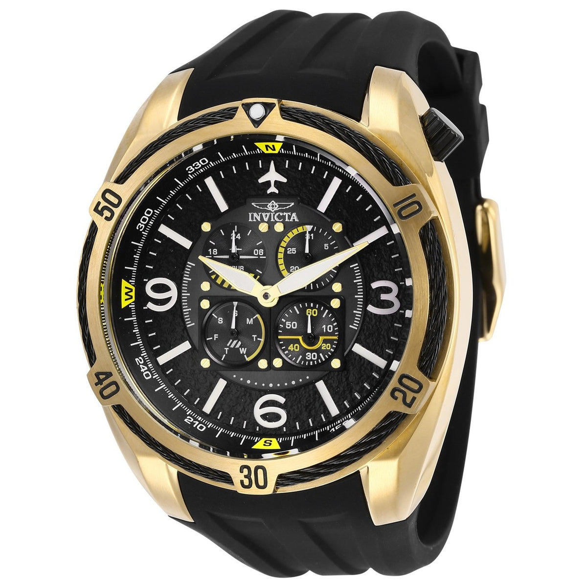Invicta Men's 28079 Aviator Black Silicone Watch