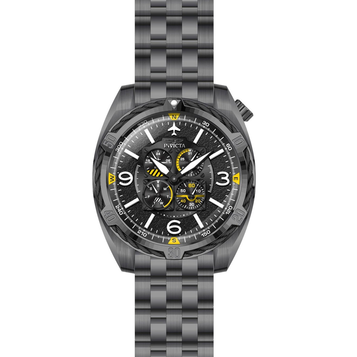 Invicta Men's 28086 Aviator Gunmetal Stainless Steel Watch