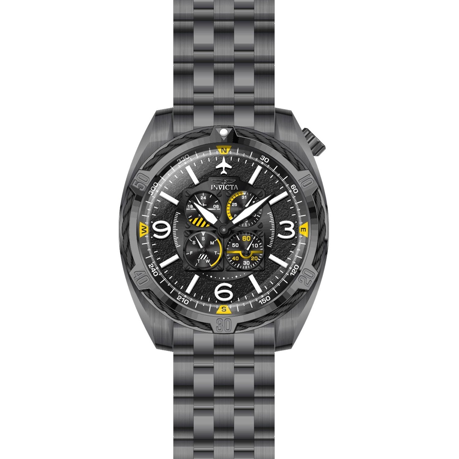 Invicta Men s 28086 Aviator Gunmetal Stainless Steel Watch Bezali
