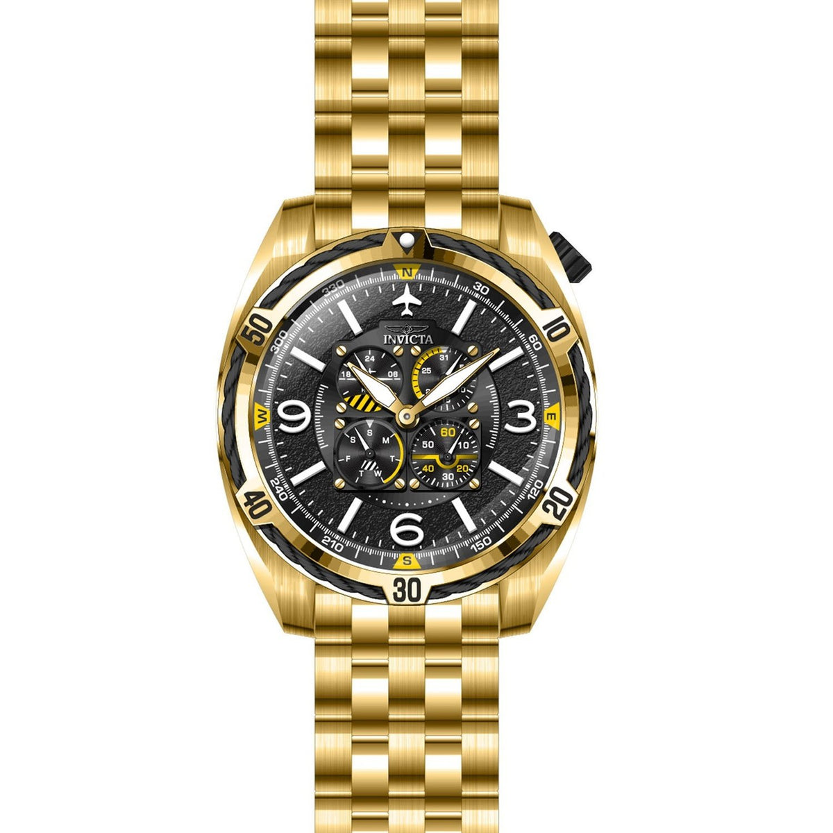 Invicta Men's 28087 Aviator Gold-Tone Stainless Steel Watch