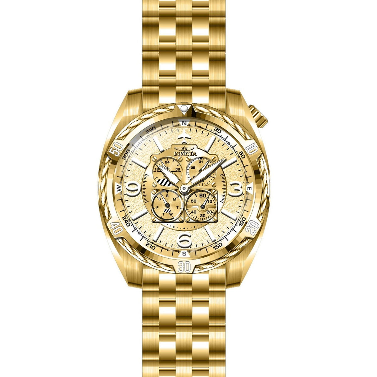 Invicta Men's 28088 Aviator Gold-Tone Stainless Steel Watch
